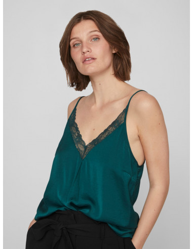 Top-Vila-CAVA V-NECK VERT