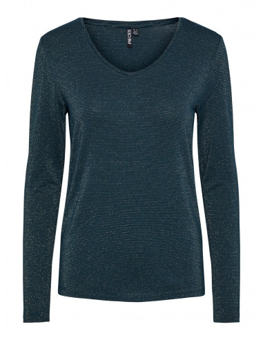 T-shirt-Pieces-BILLO LS V-NECK...