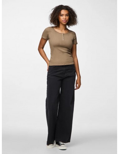Tee-shirt-PIECES-KITTE TAUPE MC