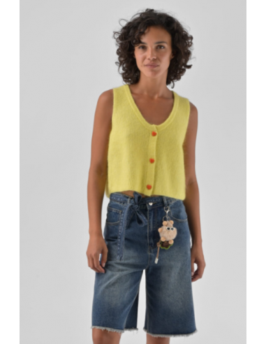 Gilet  sans manches-Orféo-ORIANE JAUNE
