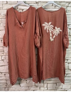 Robe-LYCHI-PALMIERS ROSE
