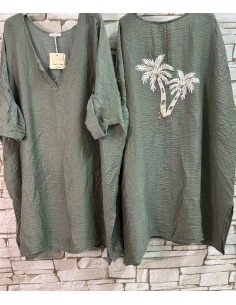 Robe-LYCHI-PALMIERS KAKI