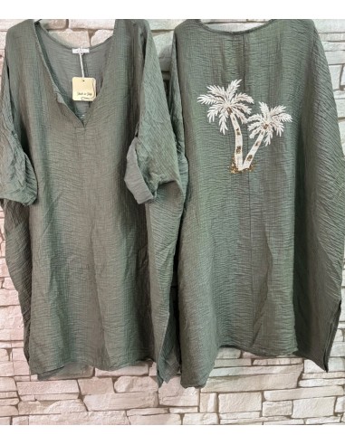 Robe-LYCHI-PALMIERS KAKI