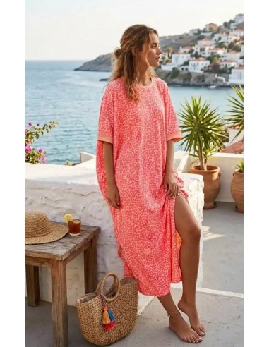 Robe-INSTA-léopard rose fluo