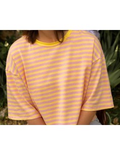 T-shirt - EB - RAYURES JAUNE