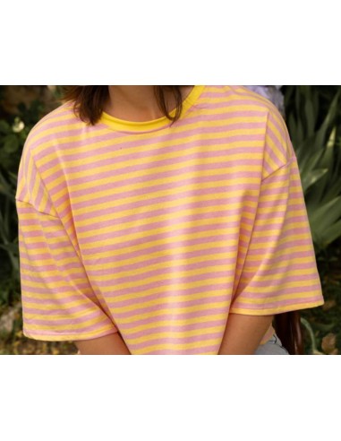 T-shirt - EB - RAYURES JAUNE
