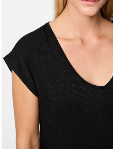 T-shirt-Pieces-BILLO TEE LUREX NOIR