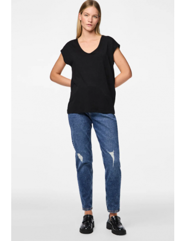 T-shirt-Pieces-BILLO TEE LUREX NOIR
