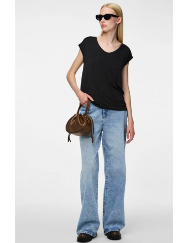 T-shirt-Pieces-BILLO TEE LUREX NOIR